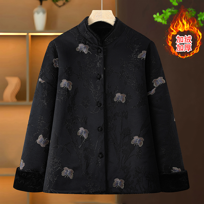 刺绣棉袄立领新款国风风加厚中国风复古女装中式