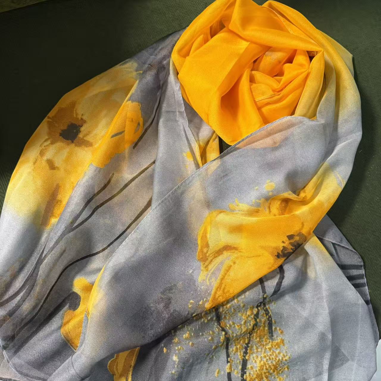 [金灰墨韵]云朵纱长款气质百搭长巾70*180（609-A3）