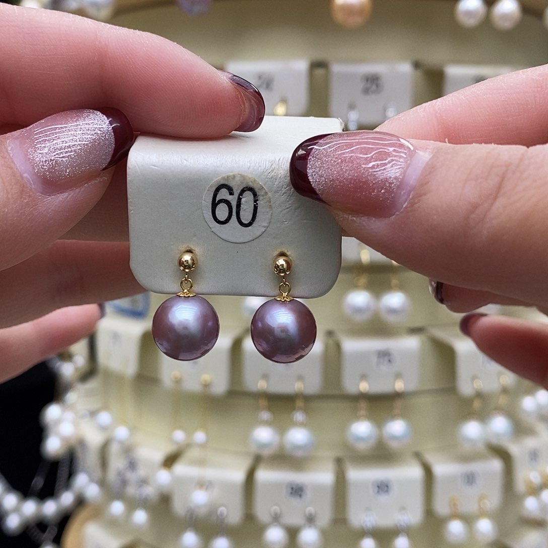 淡水珍珠耳饰18K金镶嵌