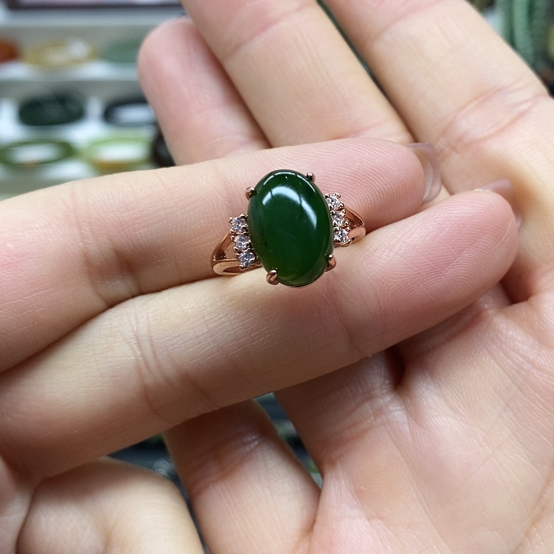 和田玉（碧玉）合金戒指