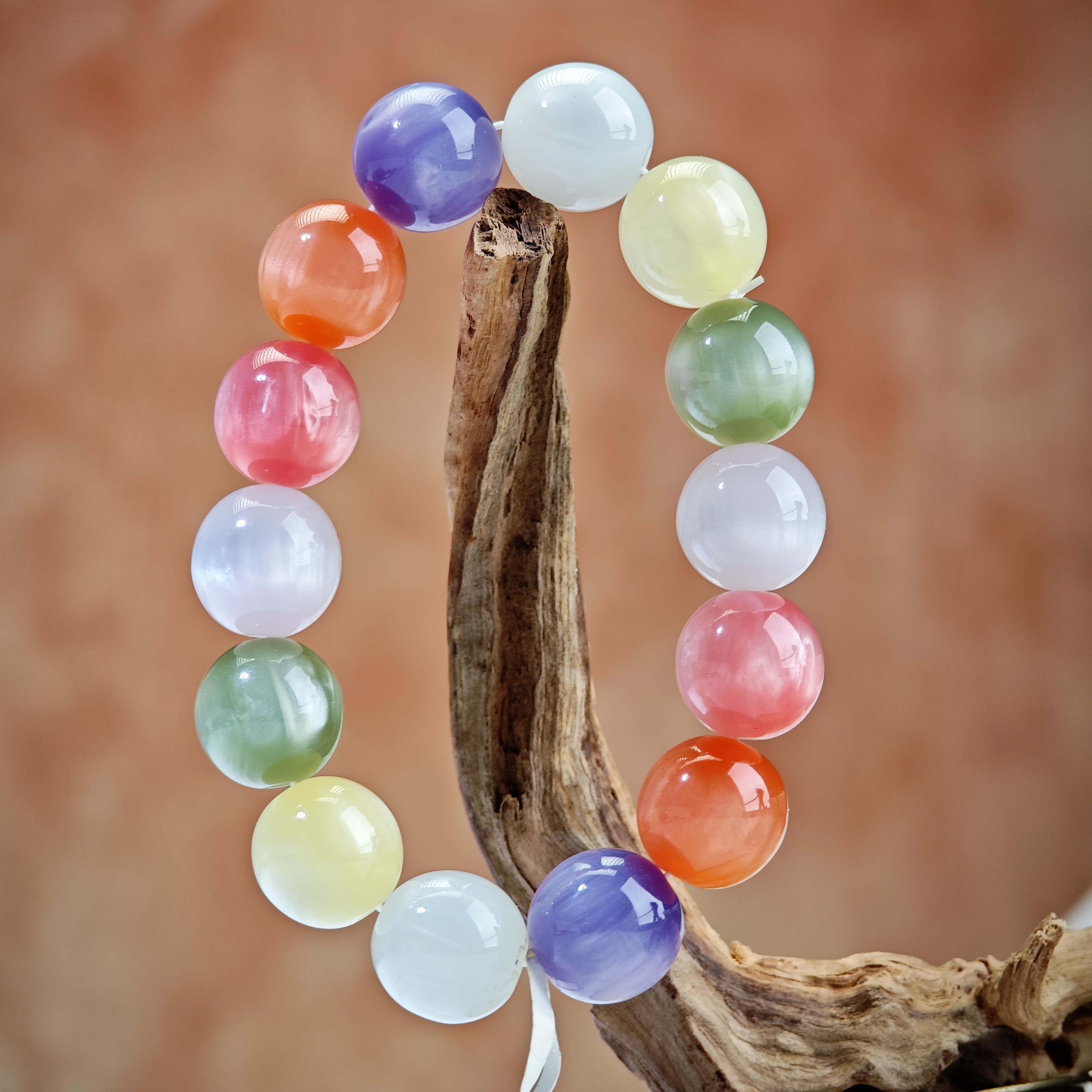  七彩海云母手串 精品手串搭配F