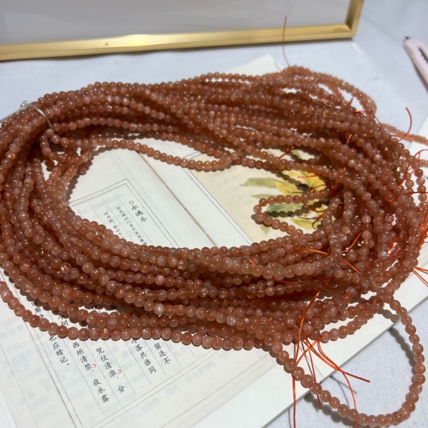【月月家】AD037天然太阳石 高品太阳石多圈手串 多样性发其一