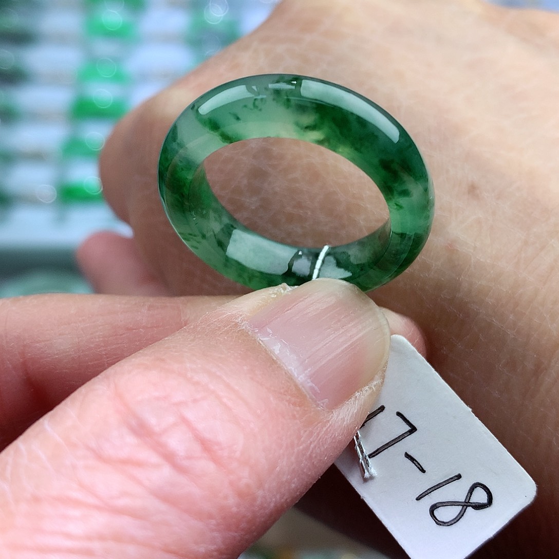 未镶嵌戒指翡翠17-18号