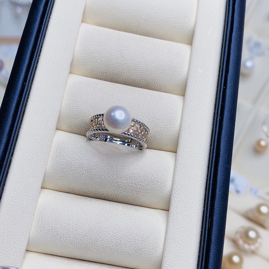 淡水珍珠戒指银S925镶嵌