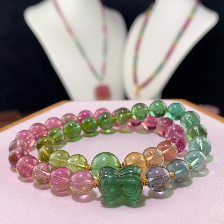 双色碧玺手链未镶嵌