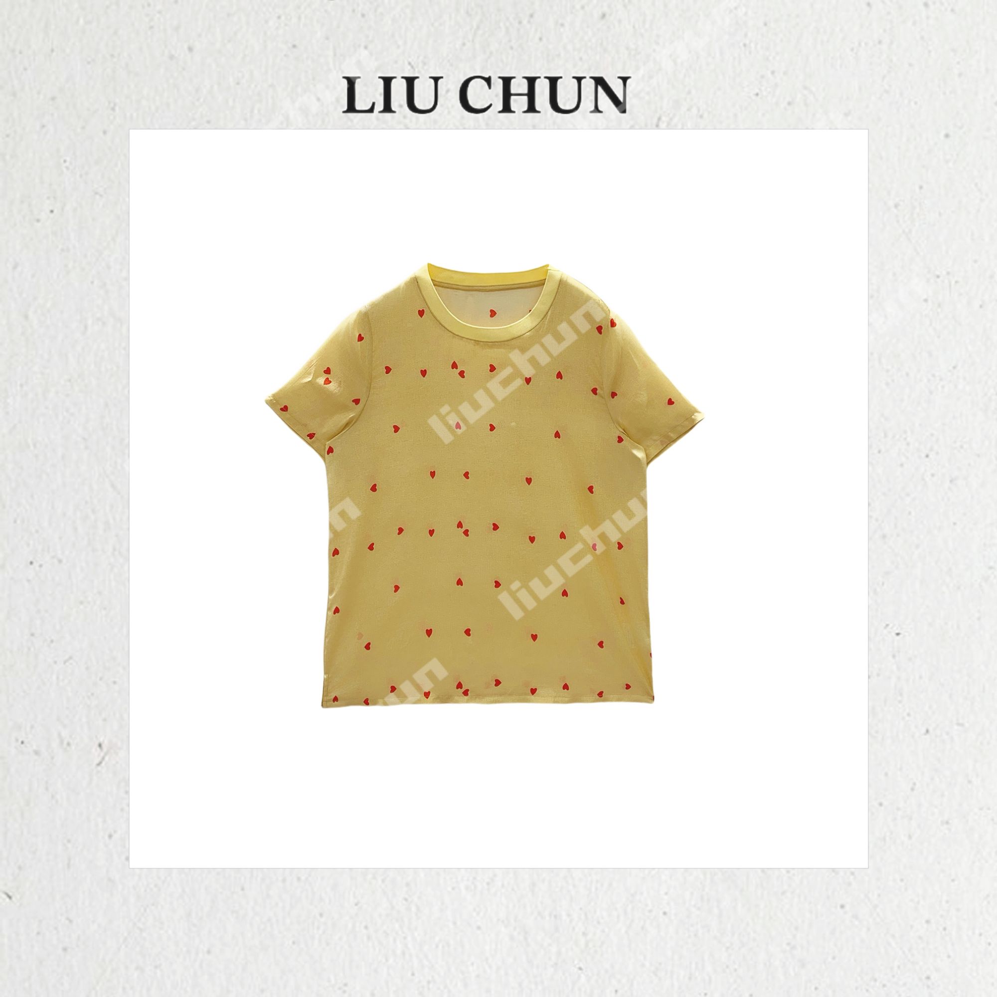 【小红爱心】CHUN家时尚夏季经典百搭桑蚕丝双绉T恤