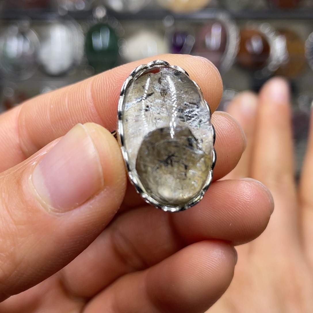 【闪购商品】水晶珠宝半成品银S925镶嵌戒指