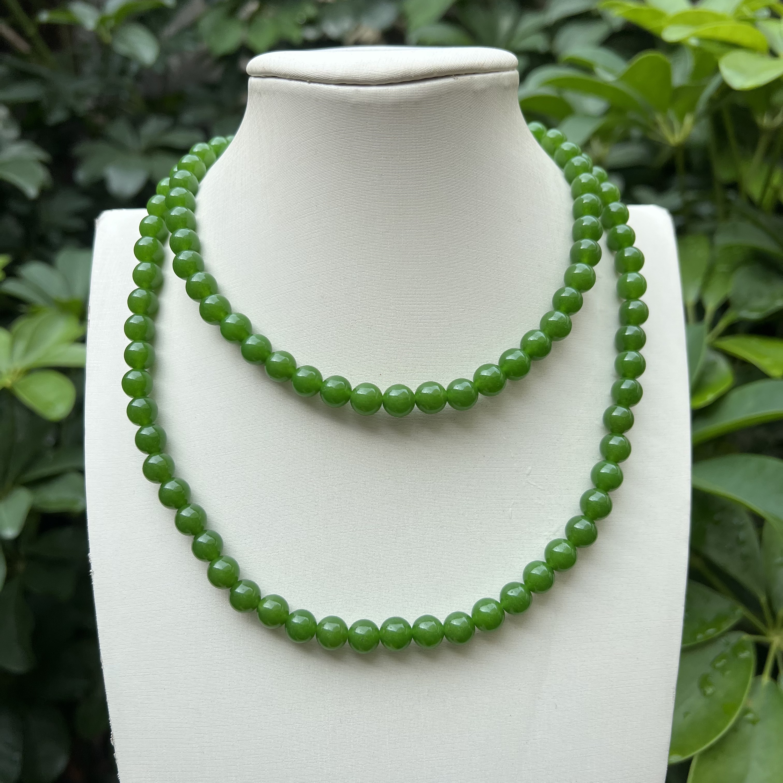 B917果绿108颗8mm手串国风项链