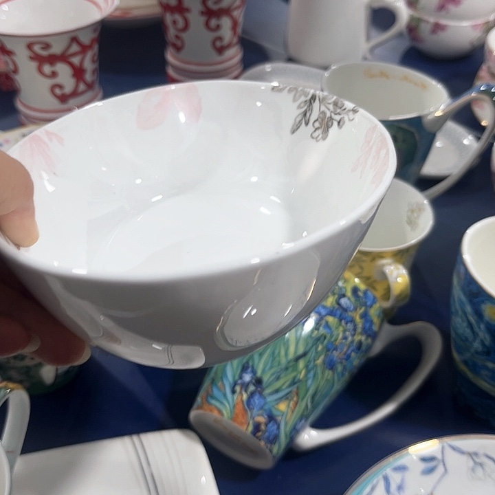 碗微瑕骨瓷椭圆盘一个