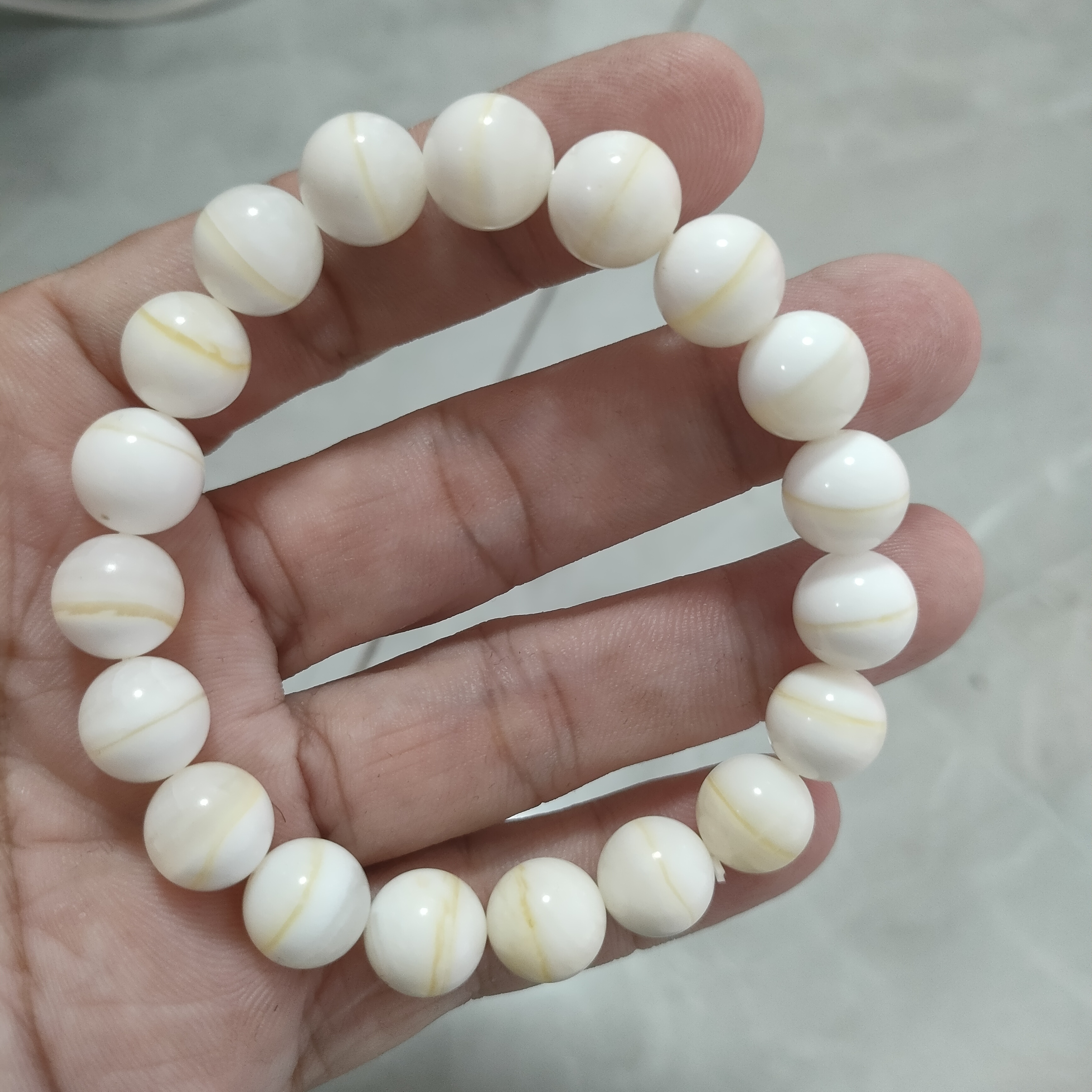 非金属仿珍珠手链 金线卡10手串