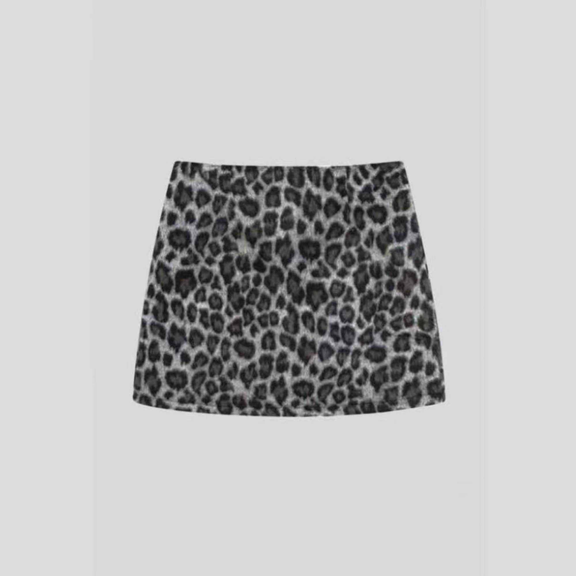 【言希】复古气质豹纹冬季包臀裙高腰西显瘦A字短裙YXD5BSQ2744