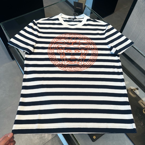 未使用 VERSACE/范思哲 男士夏季新款刺绣时尚休闲潮流圆领T恤