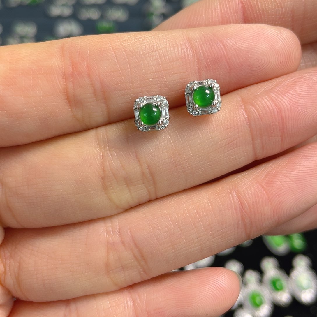 未镶嵌翡翠耳饰耳钉