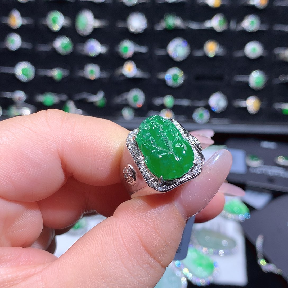 翡翠银S925镶嵌戒指