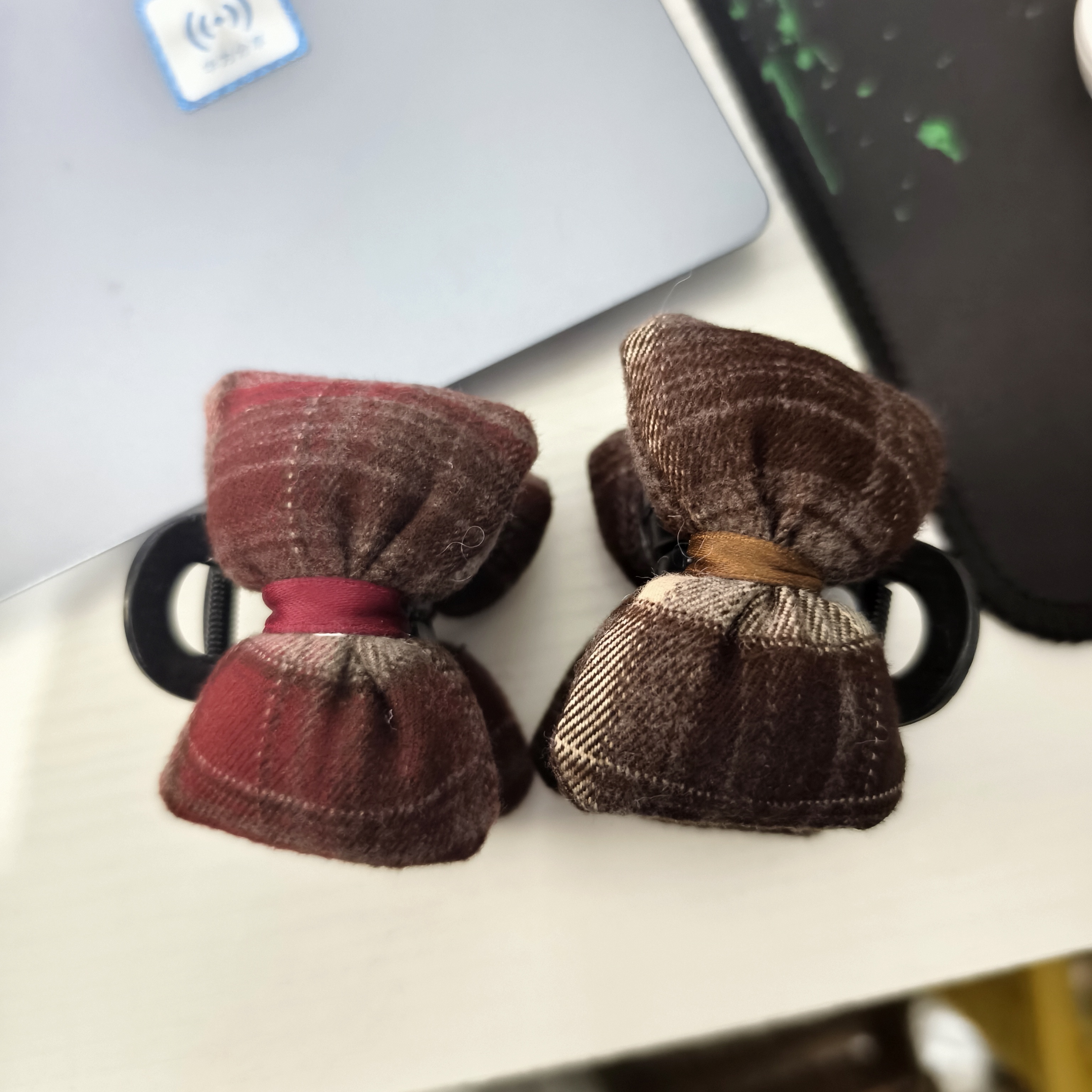 秋冬格子蝴蝶抓夹