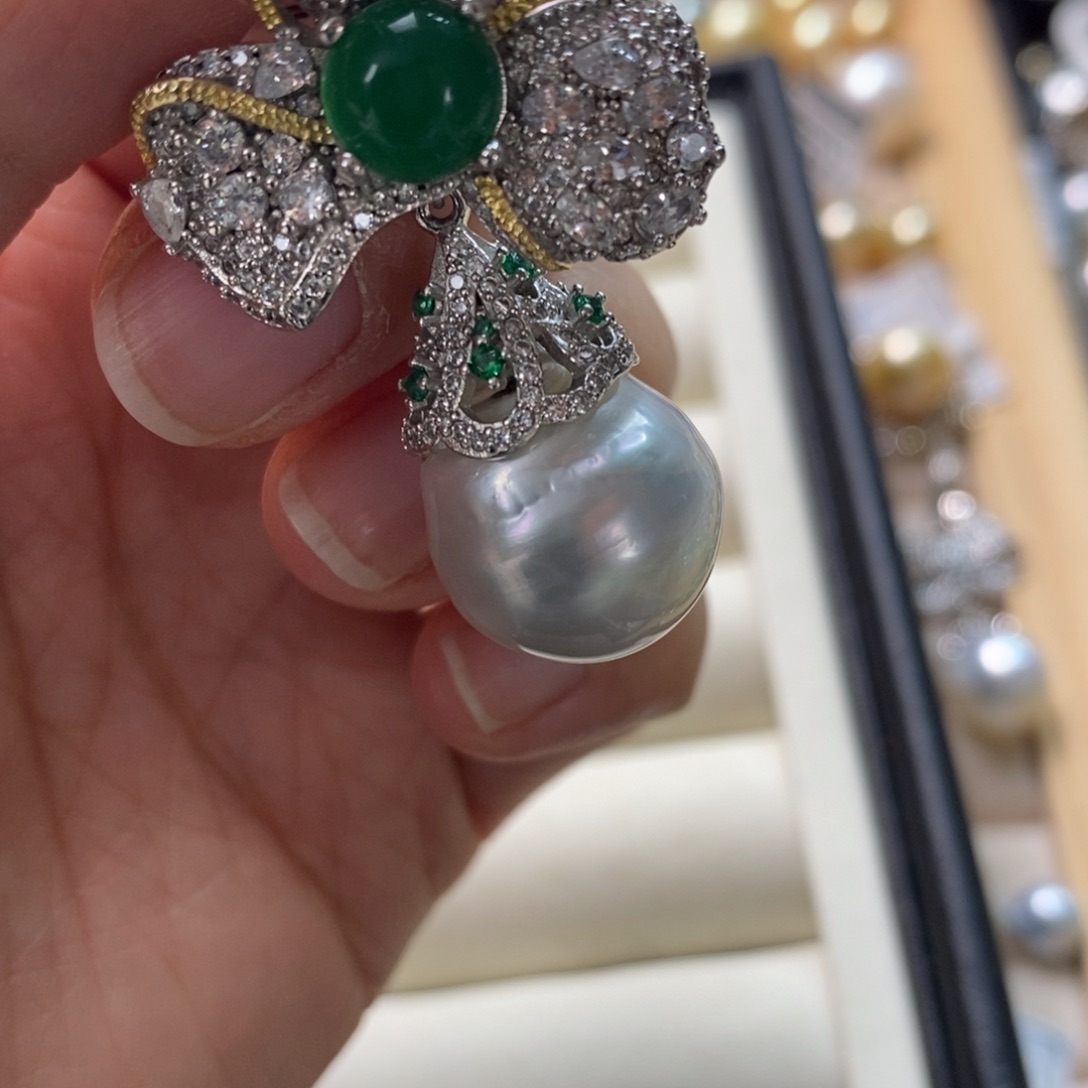 海水珍珠颈饰银S925镶嵌