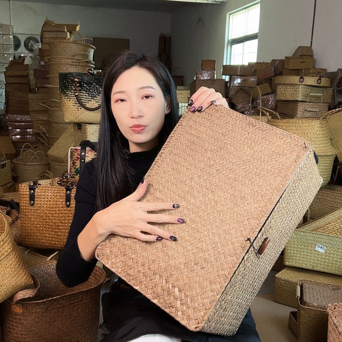 草编草编包/草编收纳盒带瑕疵