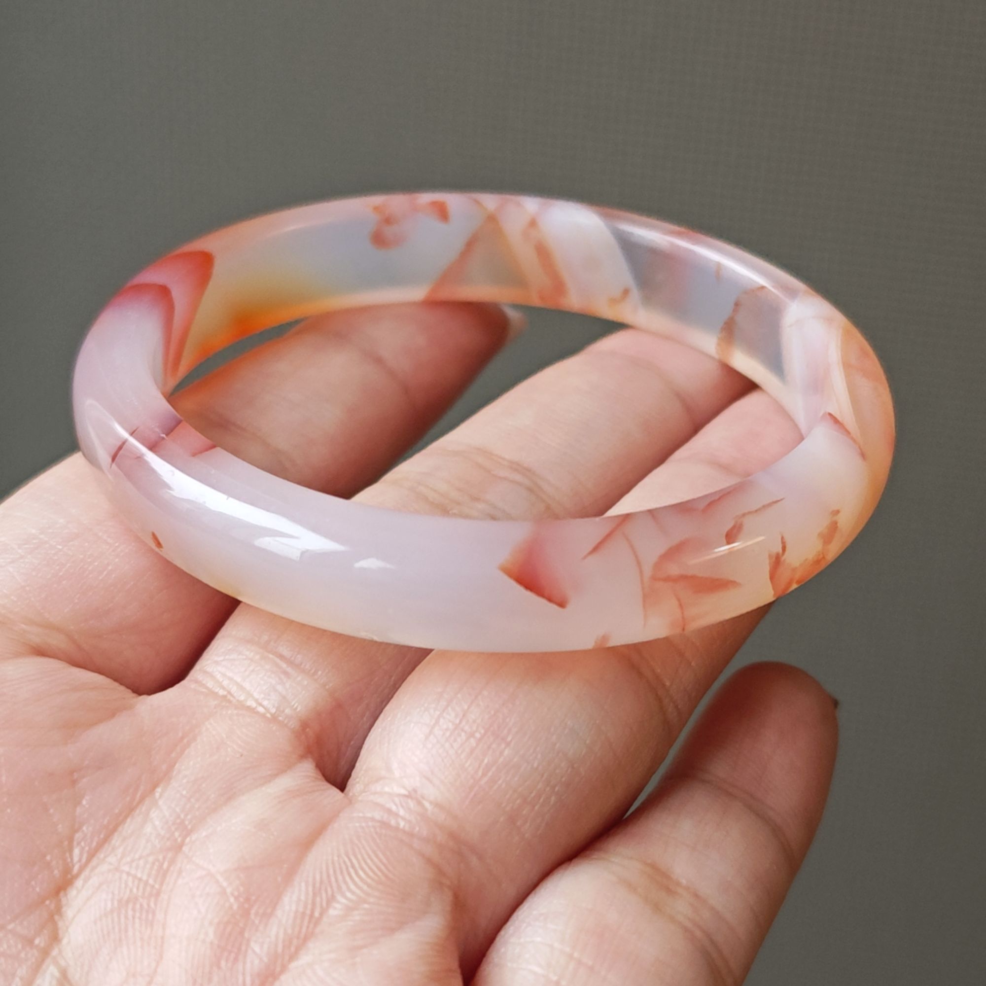 贵妃51圈49可戴【联系客服有优惠】天然樱花玛瑙天然玉石水晶手镯mh