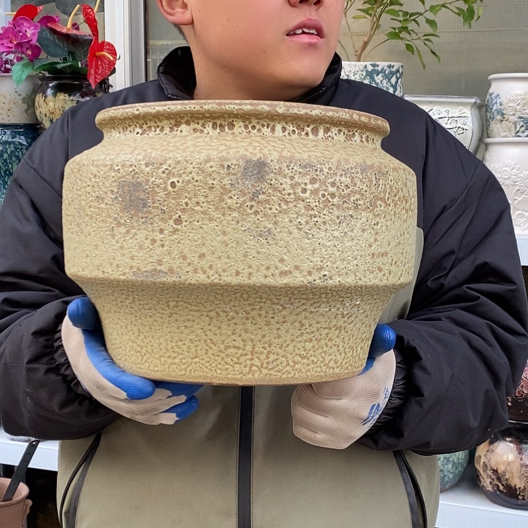 紫砂花盆口25高22处理瑕疵