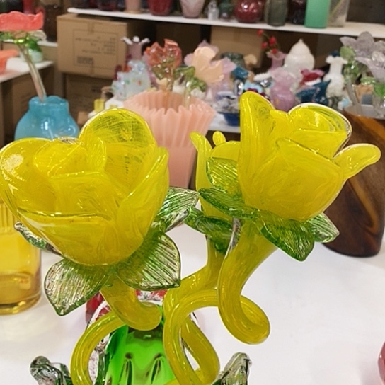 琉璃3只夜光花高45厘米