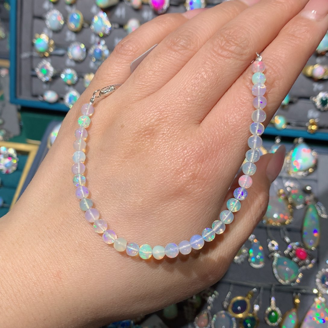 欧泊福利手链银S925镶嵌