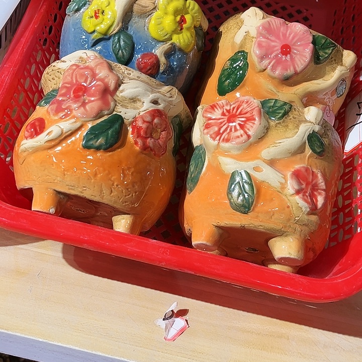 瓷片花盆多肉植物艺术品