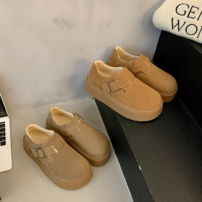 厚底全包勃肯女鞋子2024新款秋冬季一脚蹬休闲复古单鞋博肯乐福鞋