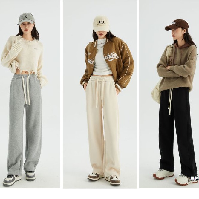 【特厚棉绒裤】25冬加绒加厚800克倍暖特厚棉绒阔腿长休闲裤子女