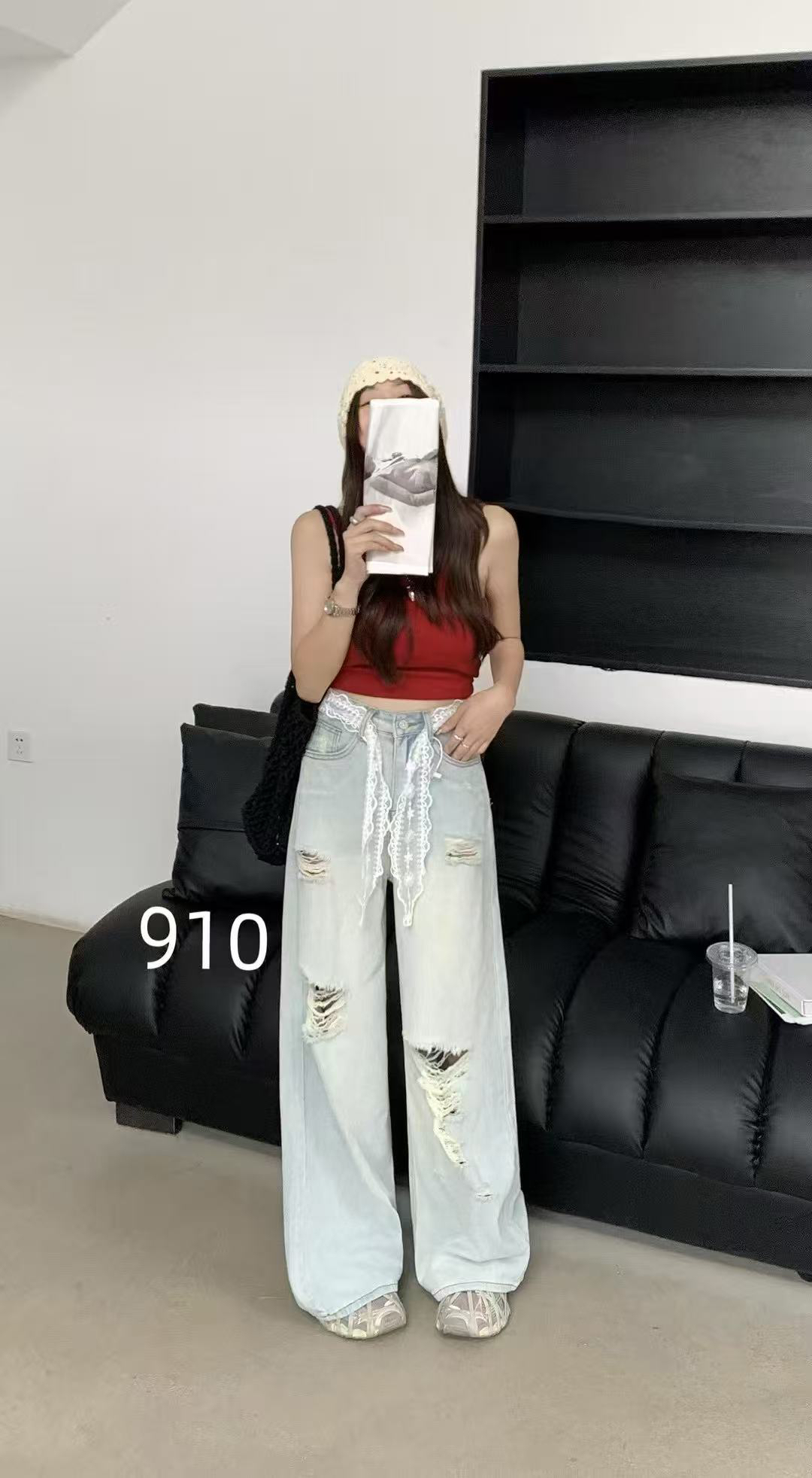 【竹三店】910破洞牛仔裤