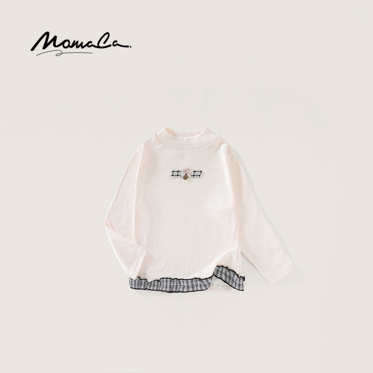 MOMOCO秋冬季女童甜美加绒加厚打底长袖内搭77830239017