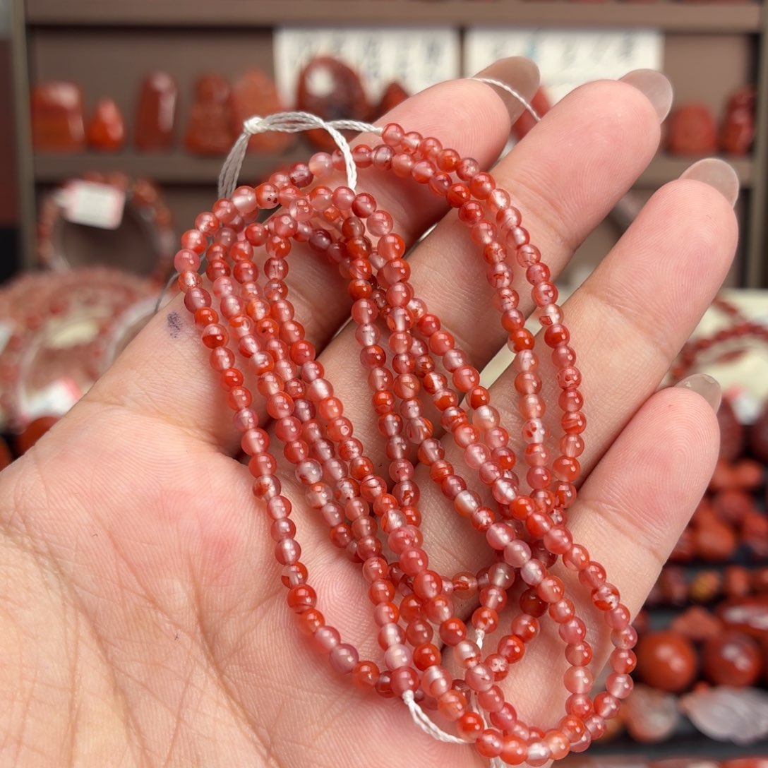南红玛瑙未镶嵌颈饰3咪➕多圈手串