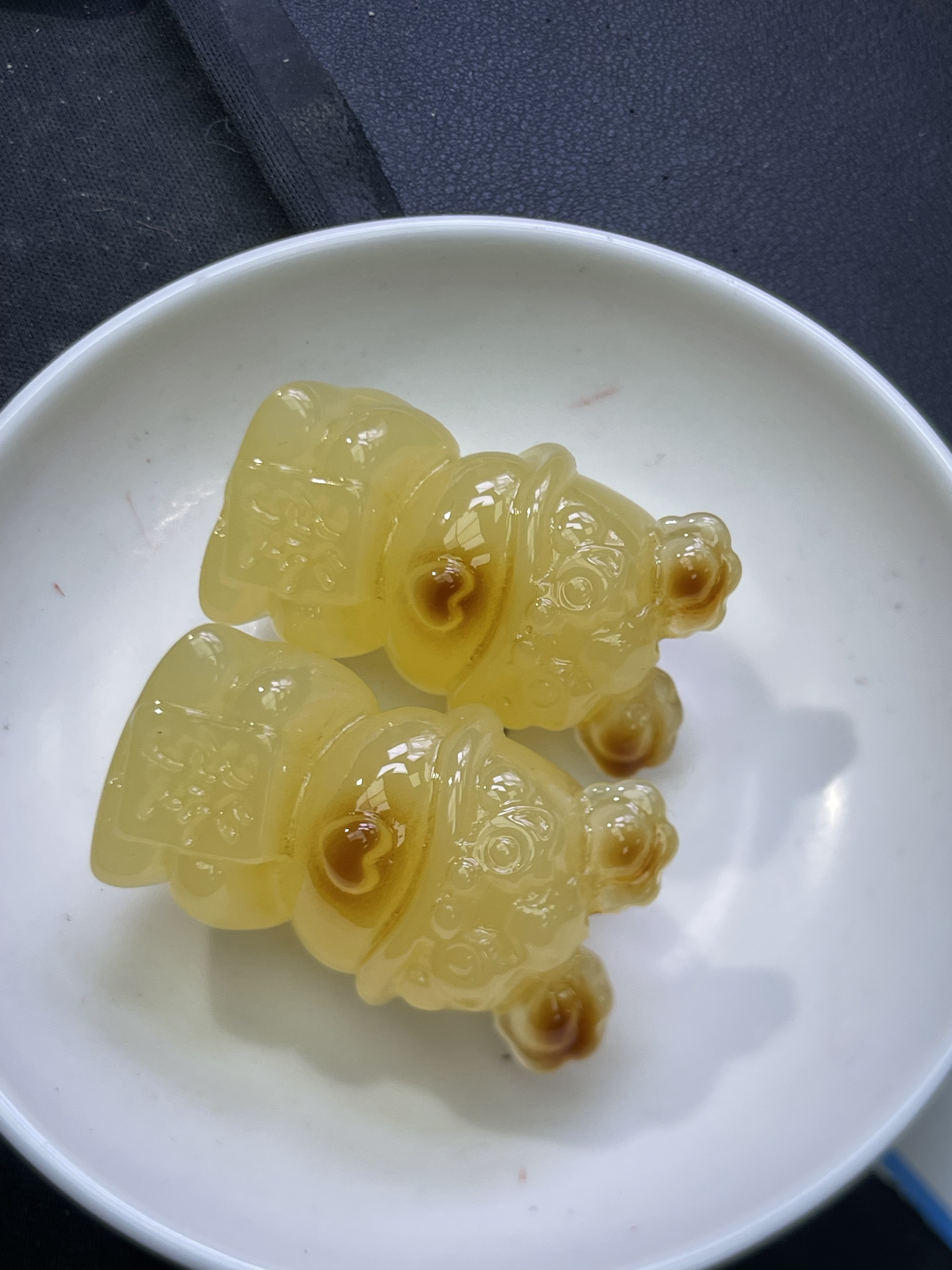 天然珠宝玉石散珠 蜜蜡财财Y2243  1颗