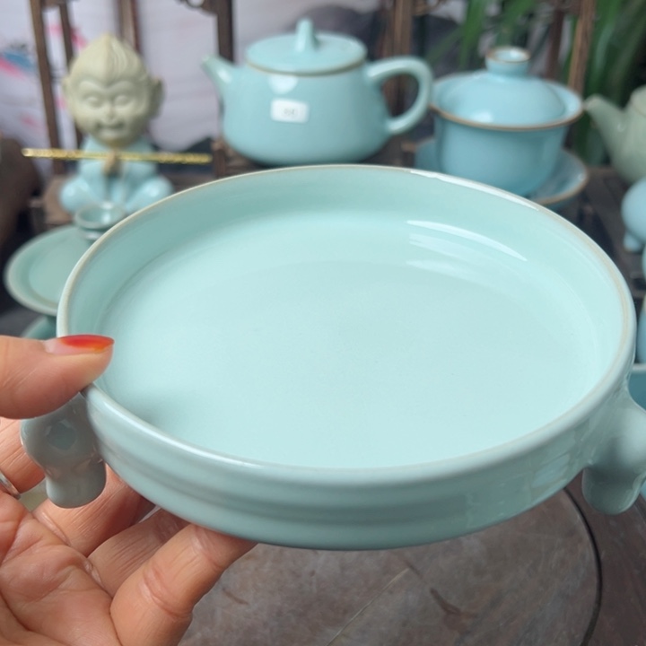 杯天青色三足洗微瑕