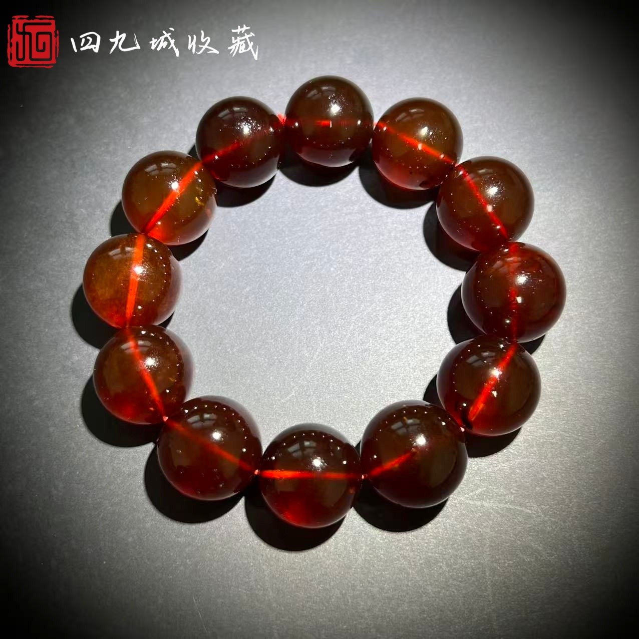 四九城收藏血珀19+圆珠手串男女同款收藏级精美百搭