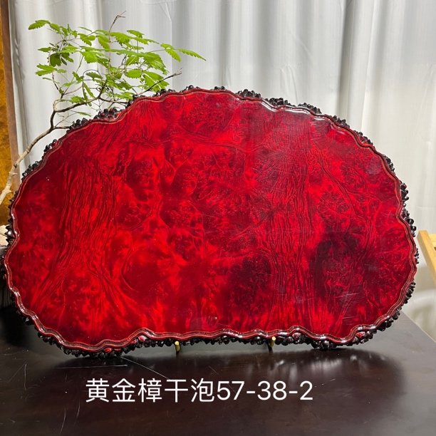 黄金樟茶盘干泡托盘壶承高端整块原木树根满榴花
