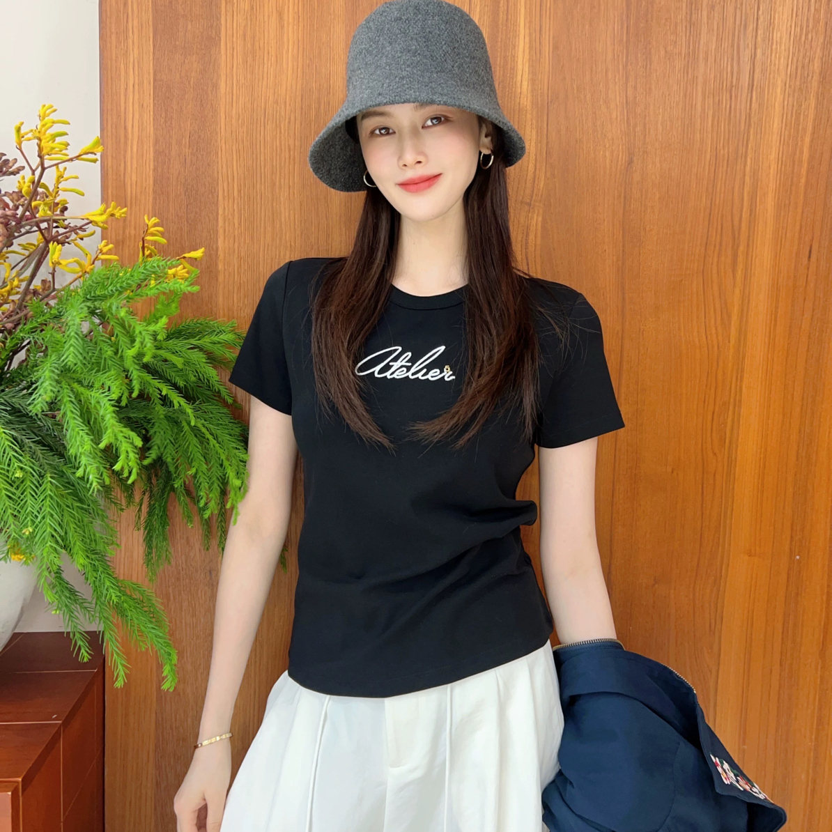 圆领字母短袖T恤5186