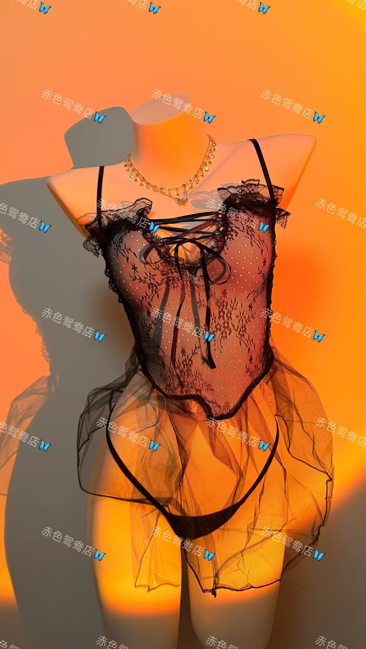 2025年新款吊带透气时尚网纱女性睡裙睡衣高级感睡衣美背睡裙