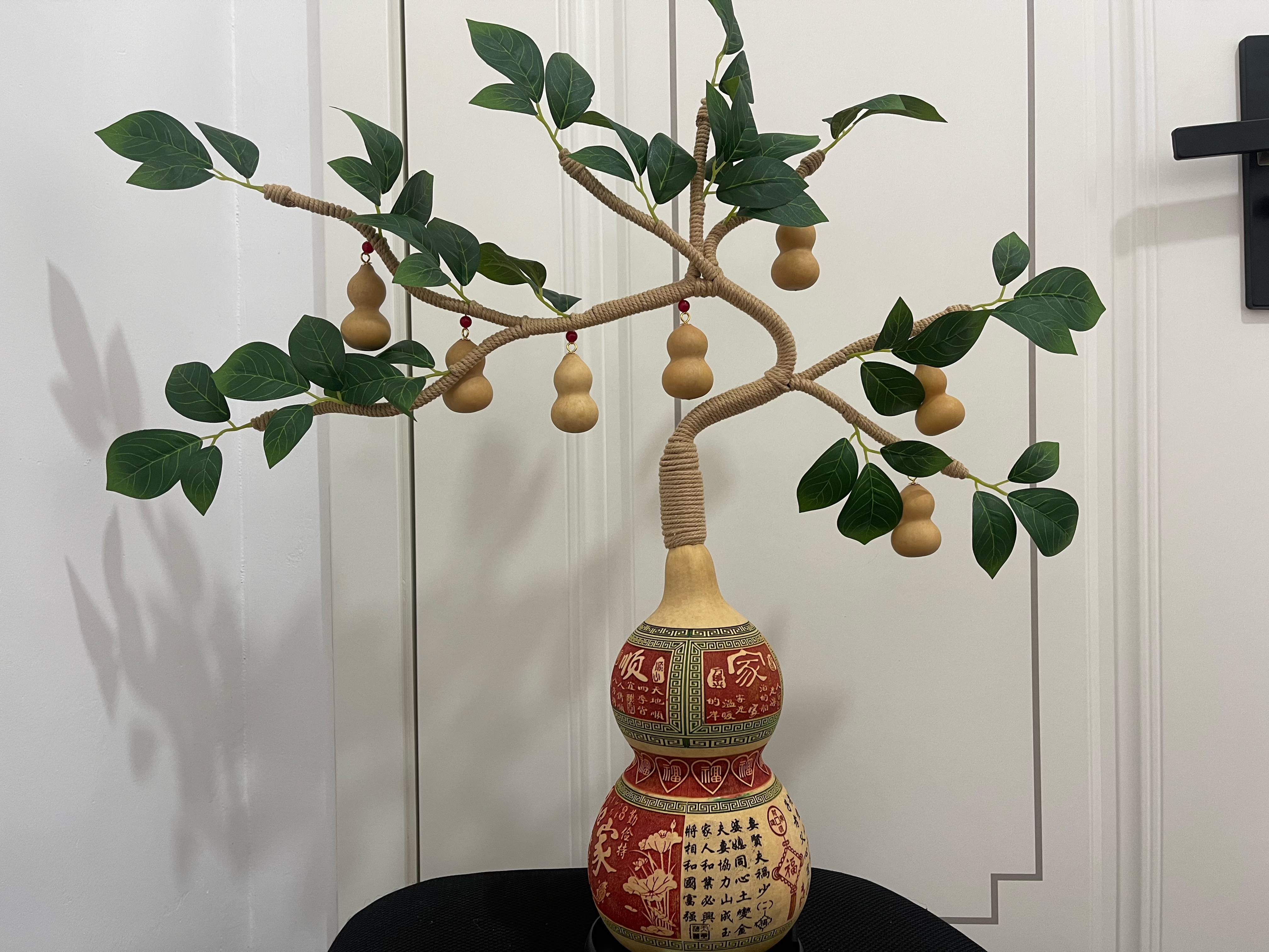 天然葫芦摆件家居办公室摆件 发财树葫芦 