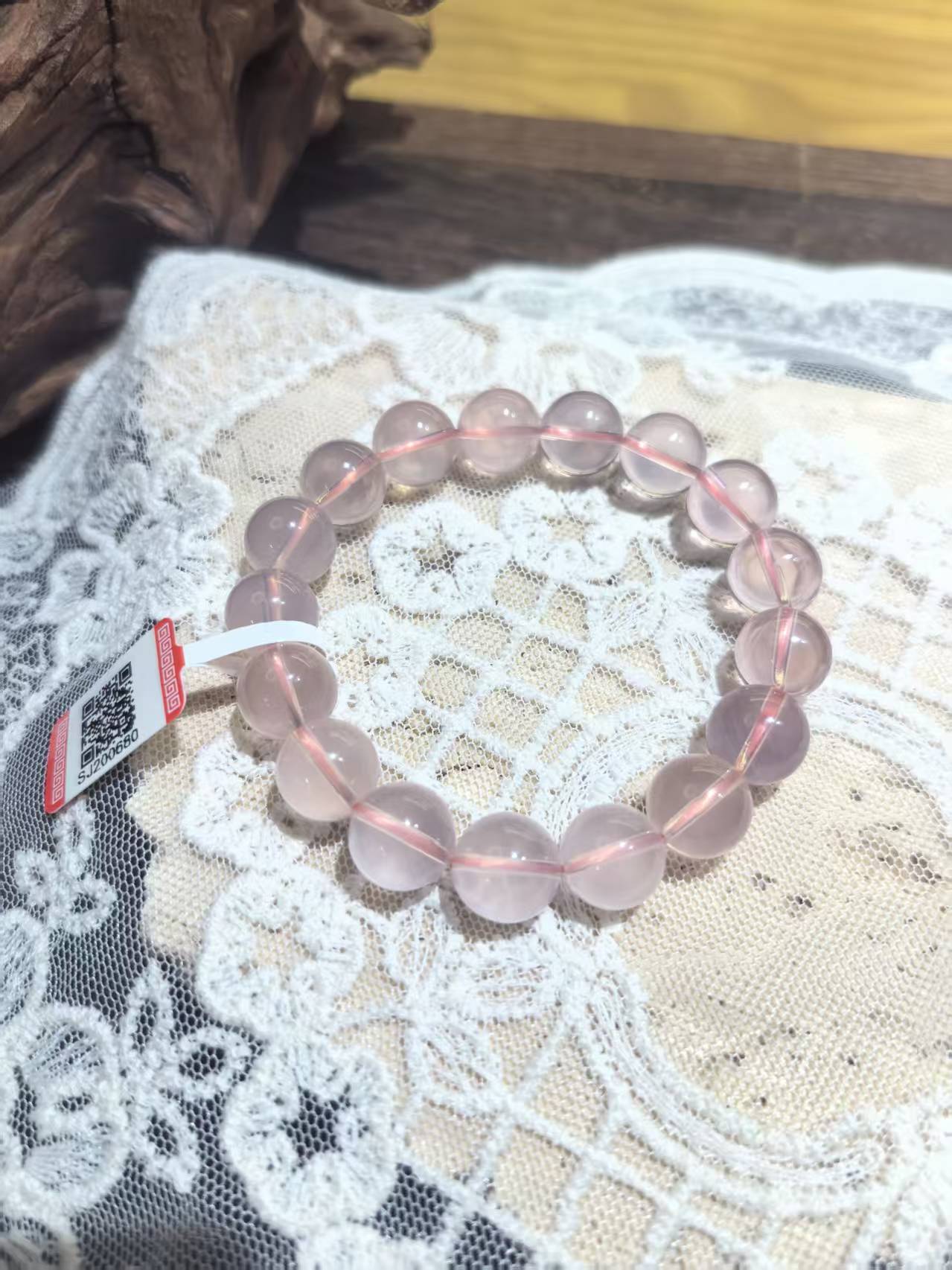 手链 清月 芙蓉石11.8mm串珠手串气质饰品手围17潮流国风HX016