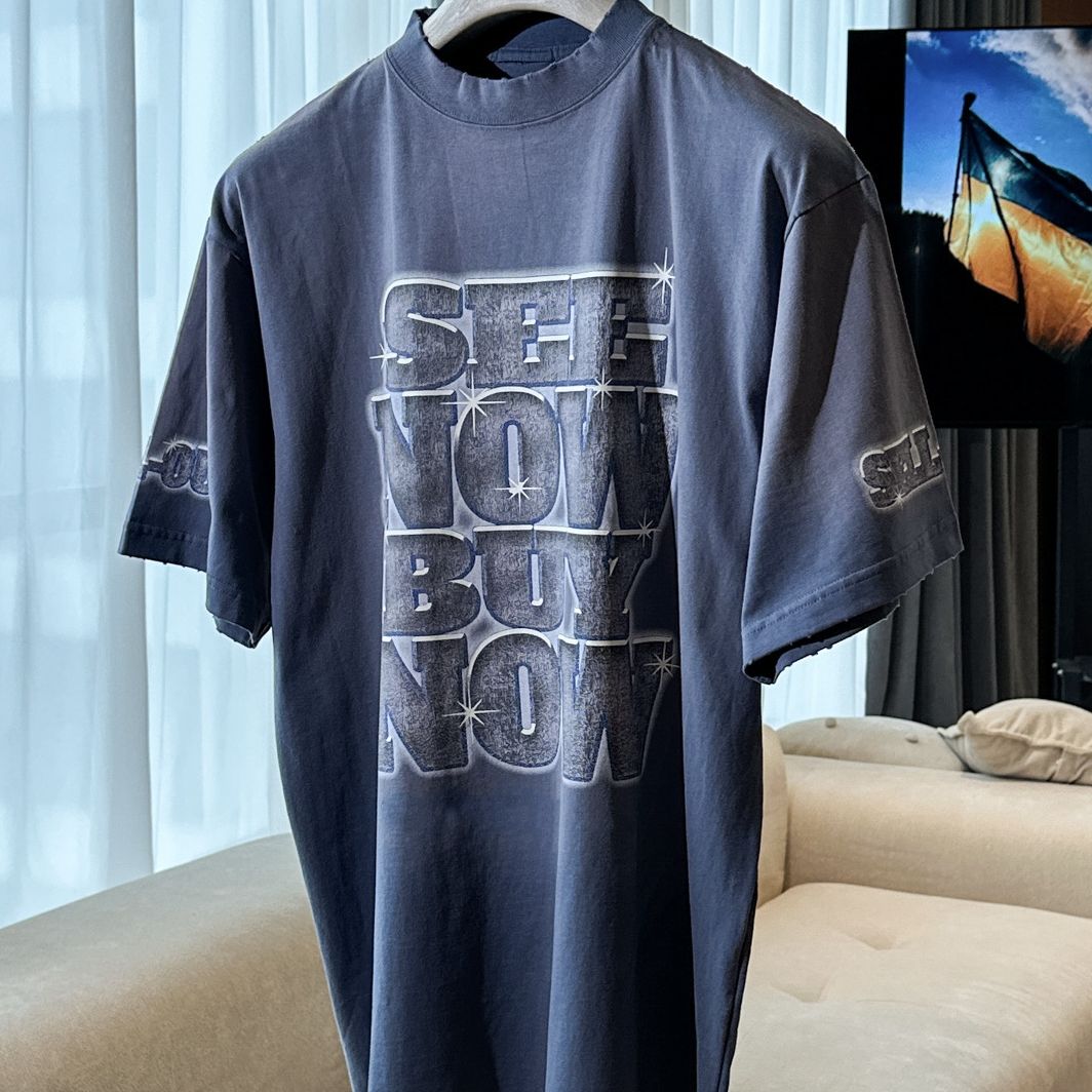 【巴黎钻石】24SS秀款See Now Buy Now小领口宽松康利直喷短袖T恤