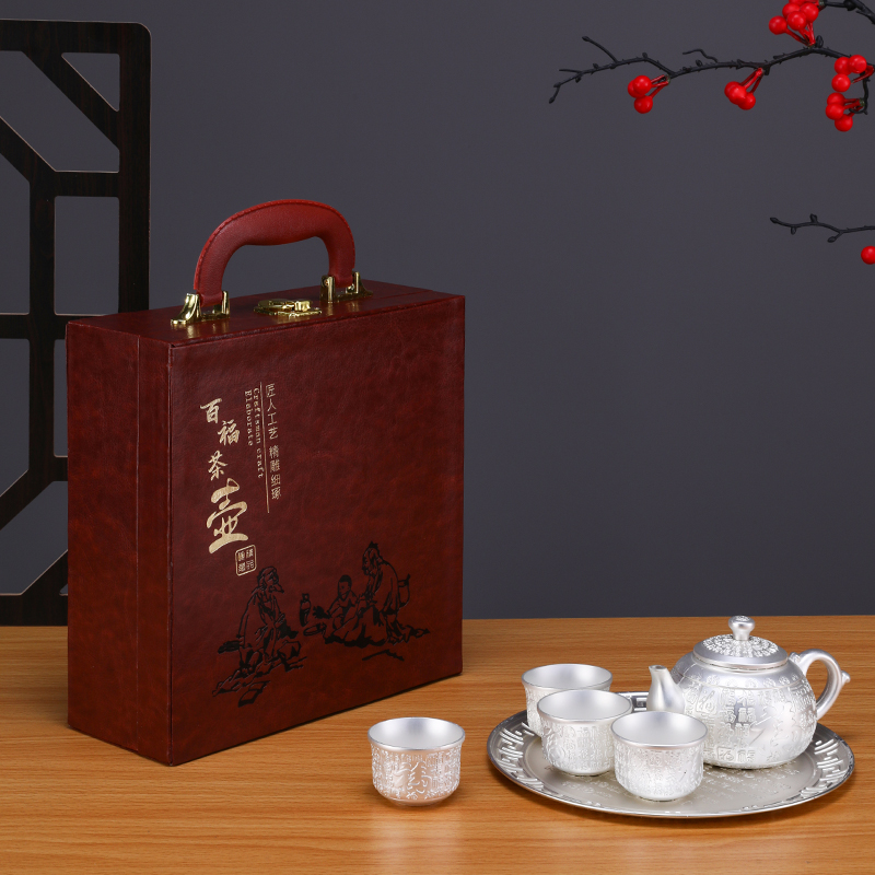【六件套】百福茶壶家用办公礼盒高端简约高档L