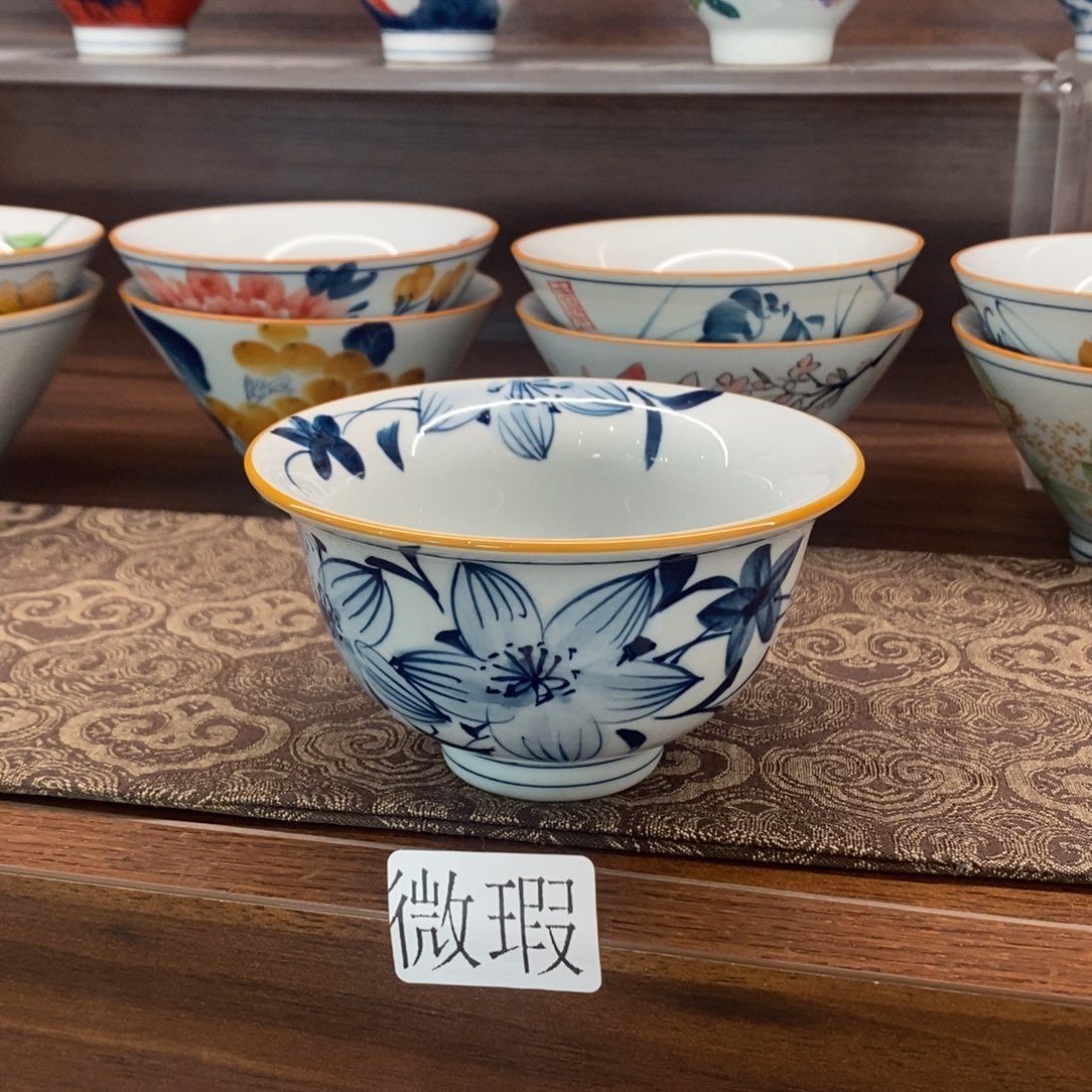 釉下彩老陶泥手工绘制