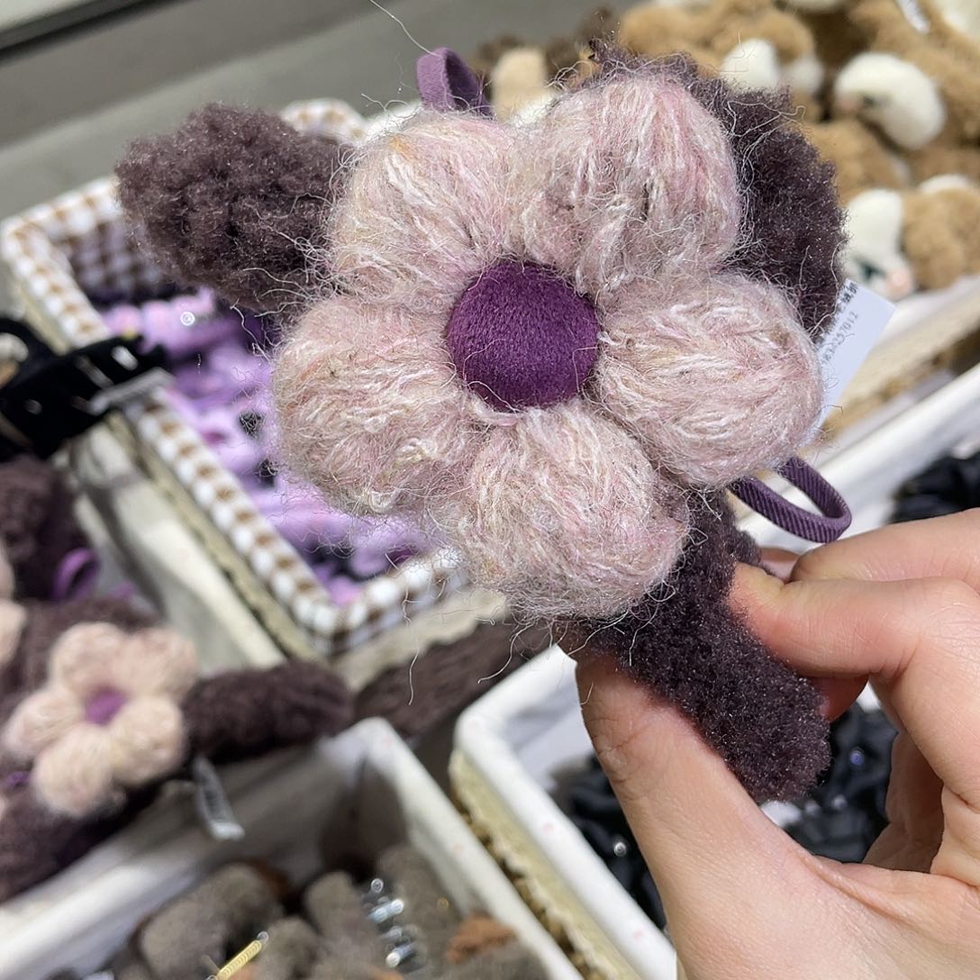 布艺非金属泡菜粉花花13抓