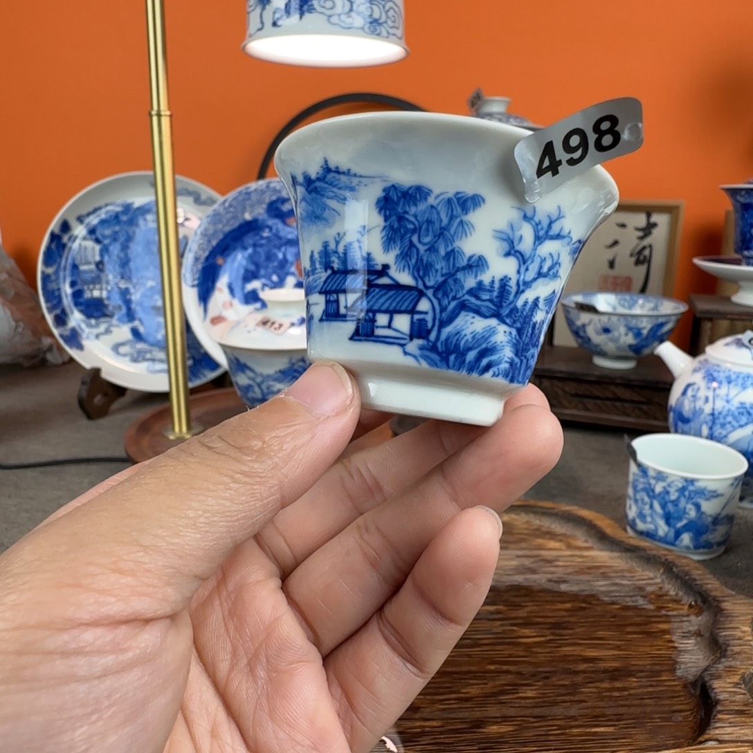 瓷片景德镇手绘青花茶器498