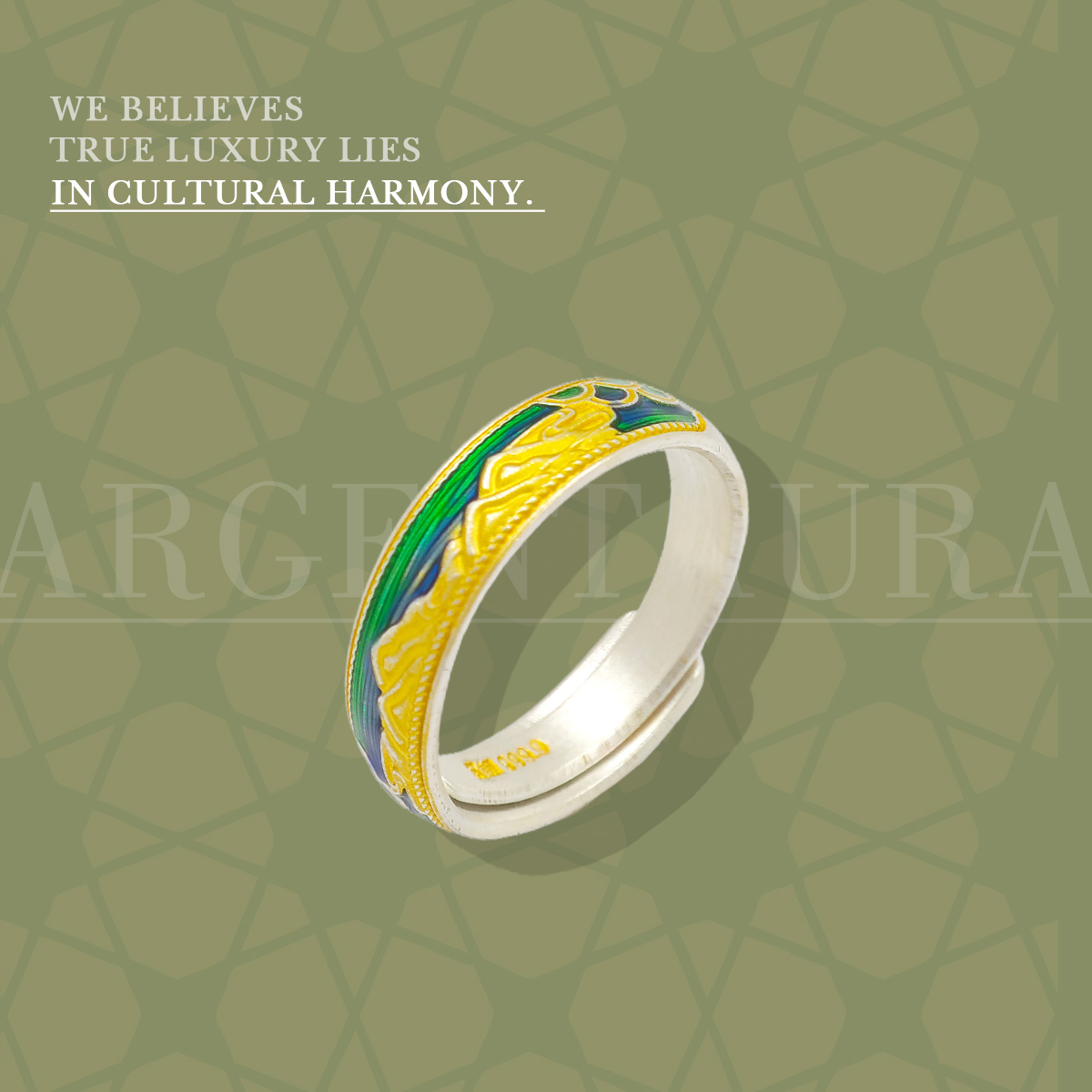 足银戒指 玉总Lesley | 银卷风Argentaura | 千里江山活口戒指