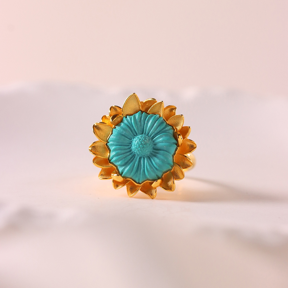 【松石大表姐家】两用款 湖北精品原矿绿松石戒指/吊坠18K小众珠宝