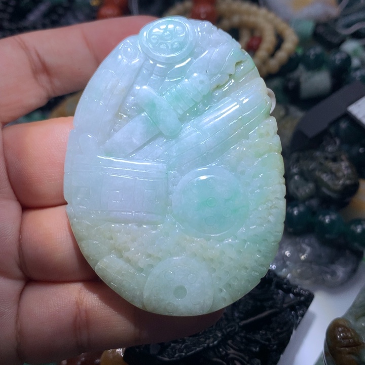 翡翠颈饰未镶嵌保真天然A货翡翠