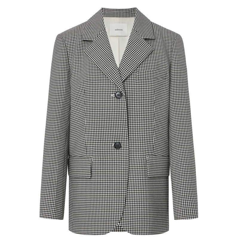 【商场同款】edition复古黑白格女绅士西装款#EBC1BLA005