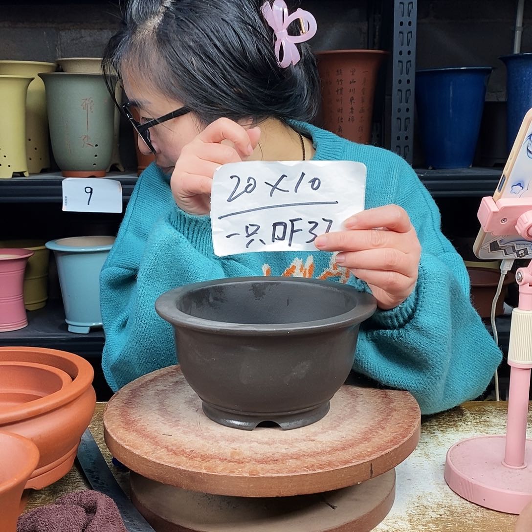 紫砂一只花盆货号DF37