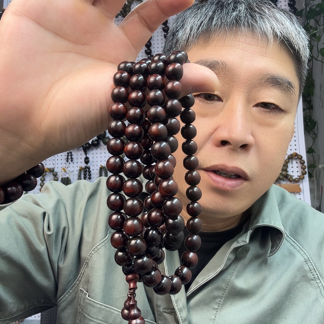 扇子 紫檀1.0手串108颗